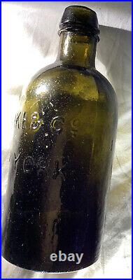 Mineral Water Bottle Clarke & Co, New York, 1 Pint