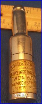 Mini Bottle Corkscrew Marked 1897 Us Patent Hochstadter's Wein Bitters New York