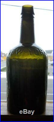 Mint Dark Olive Green Clarke & Company Saratoga NY Mineral Spring Water Bottle