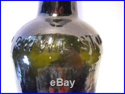 Mint Dark Olive Green GW Weston Company Saratoga NY Mineral Spring Water Bottle