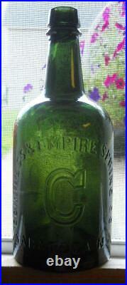 Mossy True Green Quart Congress & Empire Saratoga NY Mineral Spring Water Bottle