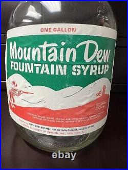 Mountain Dew Fountain Syrup One Gallon Clear Glass North Star Beverage N. Y