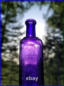 NEAT Old Deep Amethyst New York Perfume Bottle Antique Dark Purple Scent Bottle