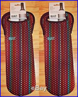 NEW 2-Pack BUILT NY WINE BOTTLE INSULATED CARRIER Deep Purple POLKA DOT
