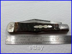 NEW YORK KNIFE COKE BOTTLE LOCK BACK FOLDING HUNTER c. 1856-1931 ETCHED