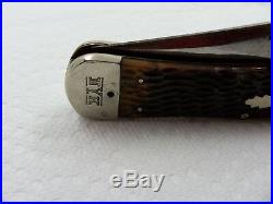 NEW YORK KNIFE COKE BOTTLE LOCK BACK FOLDING HUNTER c. 1856-1931 ETCHED
