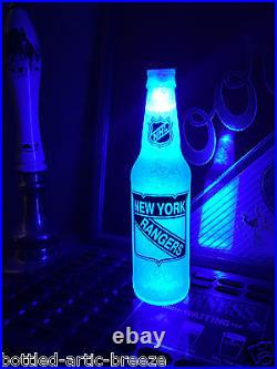 NHL New York Rangers Hockey 12 oz Beer Bottle Light LED Neon Bar Pub Mens