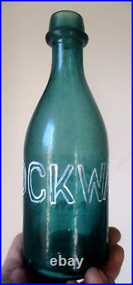 NICE TEAL COLORED HAT SODA W. E. BROCKWAY NEW YORK NICE IRON PONTIL 1850s ERA L@@K