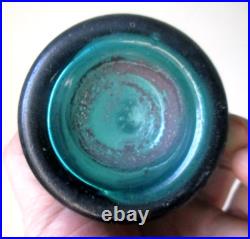 NICE TEAL COLORED HAT SODA W. E. BROCKWAY NEW YORK NICE IRON PONTIL 1850s ERA L@@K