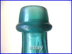 NICE TEAL COLORED HAT SODA W. E. BROCKWAY NEW YORK NICE IRON PONTIL 1850s ERA L@@K