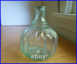 NORMAL SIZE HAYWARD HAND GRNADE FIRE EXTINGUISHER NY 1880s AQUA PLEATED BOTTLE