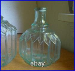 NORMAL SIZE HAYWARD HAND GRNADE FIRE EXTINGUISHER NY 1880s AQUA PLEATED BOTTLE