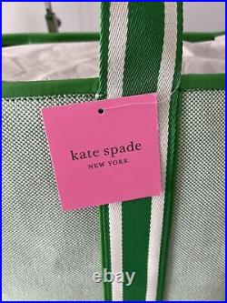NWT KATE SPADE Courtside Large Tennis Tote Bag Green Novelty Limited Edition