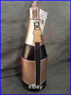 NWT Kate Spade NY Champagne Bottle Clutch Cheers Darling Rose Gold Wristlet Bag