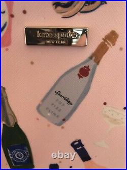 NWT Kate Spade New York Shore Street Champagne Bottles Margareta Pink Tote Bag