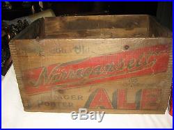 Narragansett Ri USA Ale Beer Wood Glass Bottle Art Advertising Sign Box Crate Ny