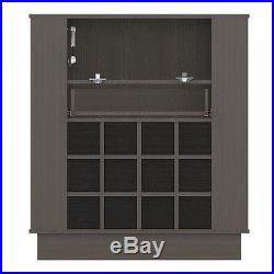 New York Bar And Wine Cabinet With Flip Top Panel And 1 Drawers, 12 Bottles