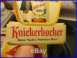 New York Knickerbocker Metal Beer Advertising Bar Sign Little Knick 7 Oz Bottle