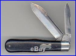New York Knife Co Hammer Brand Antique Ebony Handle Coke Bottle Jack Knife