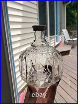 Nice Clear 1880s Hayward NY Hand Grnade Fire Extinguisher Pleated Bottle