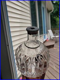 Nice Clear 1880s Hayward NY Hand Grnade Fire Extinguisher Pleated Bottle