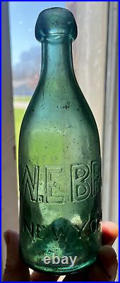 Nice Greenish Aqua Blob Soda W. E. Brockway New York Iron Pontil 1850's Era L@@k