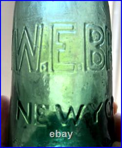 Nice Greenish Aqua Blob Soda W. E. Brockway New York Iron Pontil 1850's Era L@@k