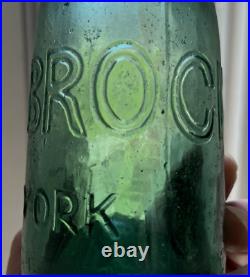 Nice Greenish Aqua Blob Soda W. E. Brockway New York Iron Pontil 1850's Era L@@k