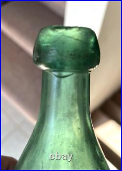 Nice Greenish Aqua Blob Soda W. E. Brockway New York Iron Pontil 1850's Era L@@k