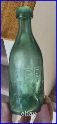 Nice Greenish Aqua Blob Soda W. E. Brockway New York Iron Pontil 1850's Era L@@k