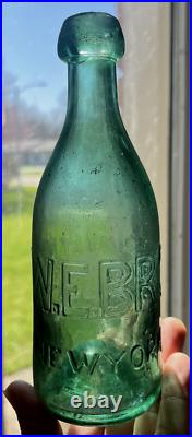 Nice Greenish Aqua Blob Soda W. E. Brockway New York Iron Pontil 1850's Era L@@k