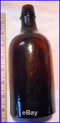 Nice Heavily Whittled Amber Star Spring Saratoga NY Mineral Spring Water Bottle