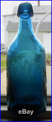 Nice Heavy Iron Pontil J & A Dearborn New York City NY Mineral Water Soda Bottle