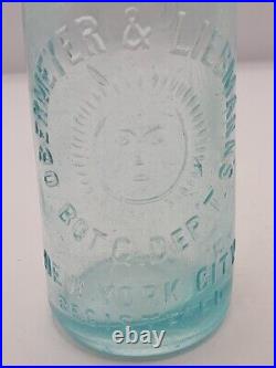 Nice Obermeyer & Liebmann's Embossed Sunface Graphics New York City Ny Bottle