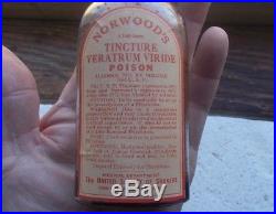 Norwood's Tincture Veratrum Viride 1880 Shaker Poison Medicine New Lebanon, Ny