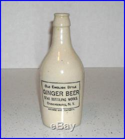 OGDENSBURG NEW YORK Stoneware Advertising Ginger Beer Bottle NY