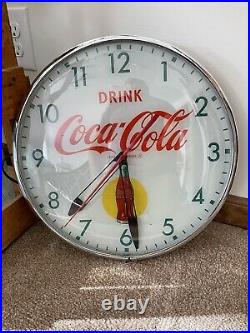 ORIGINAL 1956 PAM WORKING SUN BOTTLE DRINK COCA- COLA CLOCK Brooklyn NY