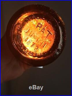 Old Bottle Western CC HALEY CALIFORNIA POP BEER 1872 Matthews Patent NY Crude