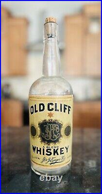 Old Cliff Whiskey J&J Eager Co Paper Label Bottle New York NY Pre Pro 5th Qt