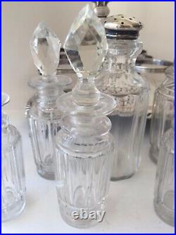 Old Cruet Set with Eight Bottles Engraved N. Y. S. E. G. A. 1963