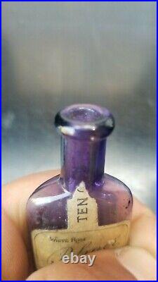 Old Deep Purple Palmer Perfume Bottle W. 2 Labels-Clean Antique New York Bottle