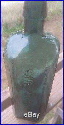 Old Dr J. Townsend's Sarsaparilla New York Bottle Aqua Excellent Condition