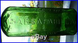 Old Dr. J. Townsends Sarsaparilla N. Y. 7up bottle Green beauty variant