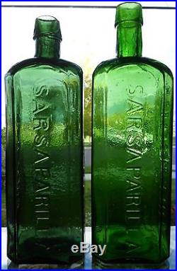 Old Dr. J. Townsends Sarsaparilla N. Y. 7up bottle Green beauty variant
