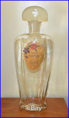 Old Giant Antique Three Flowers Perfume Bottle Advertising Display New York