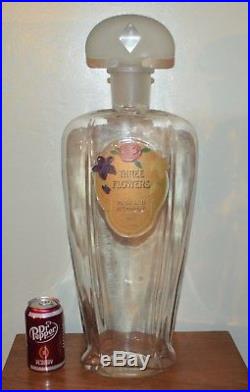 Old Giant Antique Three Flowers Perfume Bottle Advertising Display New York