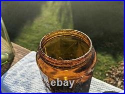 Old Scarce Size Golden Amber Kimball Rochester N. Y. Tobacco Or Cigar Jar Nice