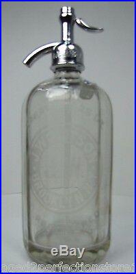Old WOLFSON BROOKLYN NY Ribbed Glass Seltzer Bottle clear eteched advertising