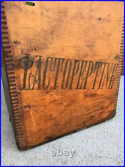 Old Wood Medicine Bottle Crate New York Pharmacal Association Box Lactopeptine
