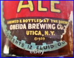 Oneida Brewing Co. Utica NY glass beer bottle ale Paper Label